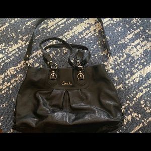 Coach Black pebble leather purse